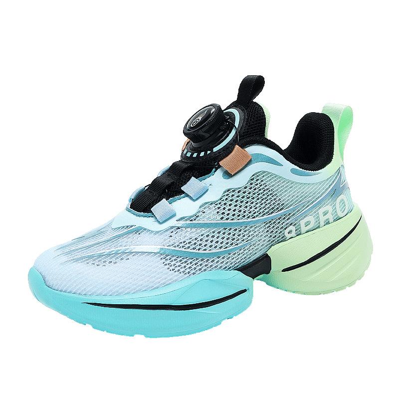 Classmate boys 2025 new summer children's sports mesh shoes rotating button soft sole middle and older children's student running shoes