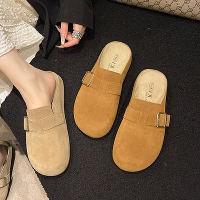 Ces pantoufles sont super polyvalentes et peuvent être portées à l'extérieur de la maison ! Boucle en tissu chinois polyvalente couleur assortie fond plat soufflant fond aldéhyde
