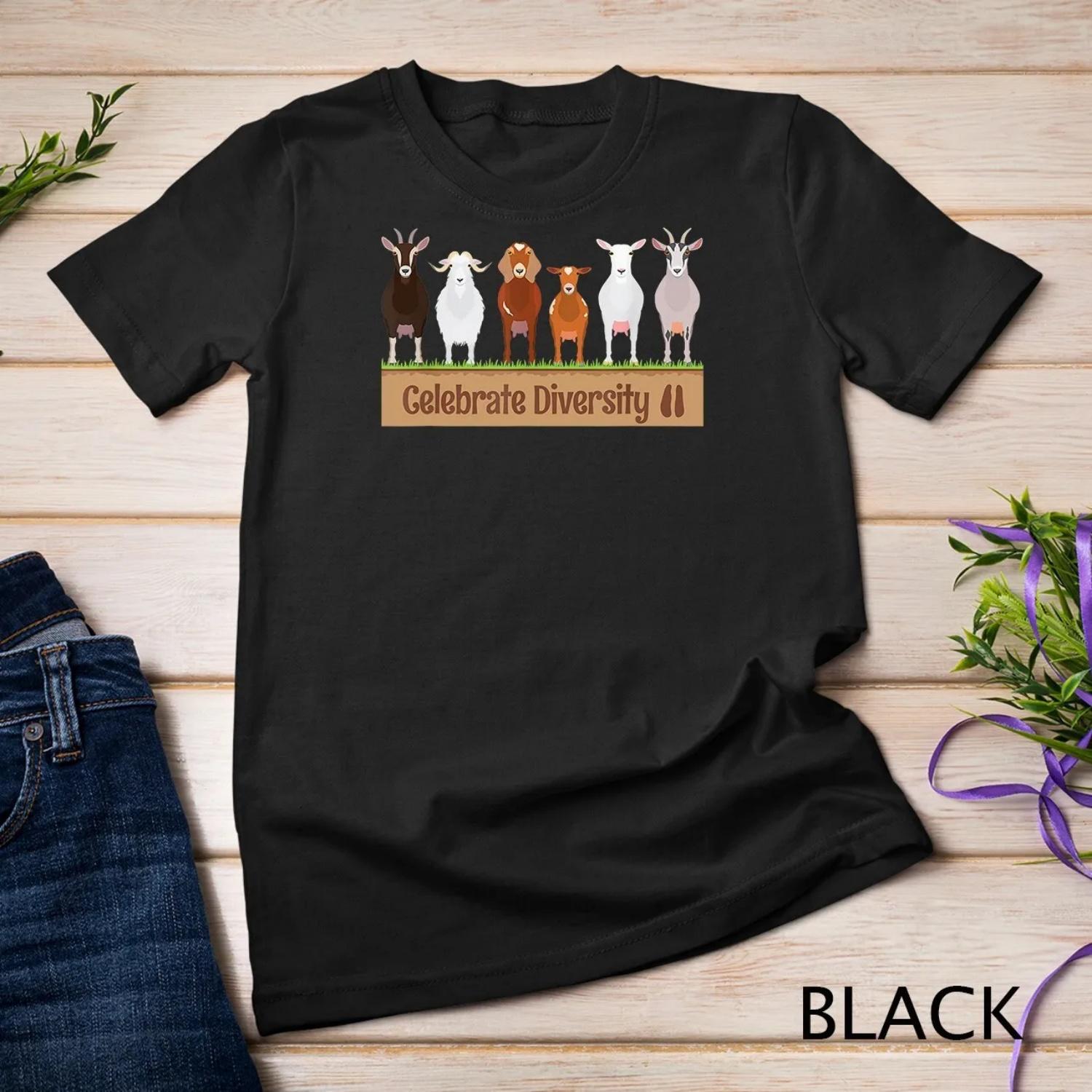 Celebrate Diversity Pet Funny Goats T Shirt for Goat Lovers S