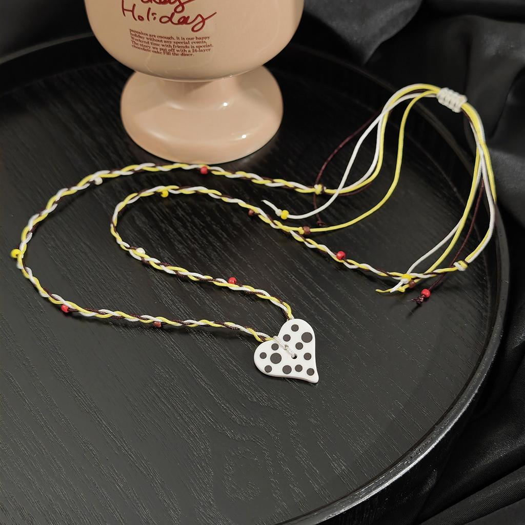 Cartoon Cute Apple Love Woven Necklace Niche Design Sense Fashion Simple Long Sweater Chain