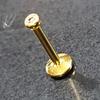 KODY PIERCING Piercing Labret Crystal Gold Eloxovaná tyč 10mm - Kvalitní Piercing