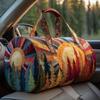 Adjustable Strap Quilted Duffle Bag Large Capacity Tote Bags Travel Duffel Bag 3D Quilting Craft Sports Gym Bag Camping Hiking