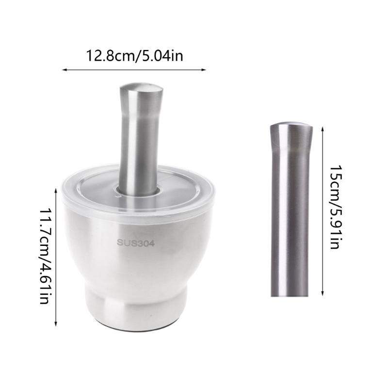 Effektiv mortel och stöt set Matkvarn Pillerkross Kryddkvarn 304 Rostfritt stålmaterial för kök