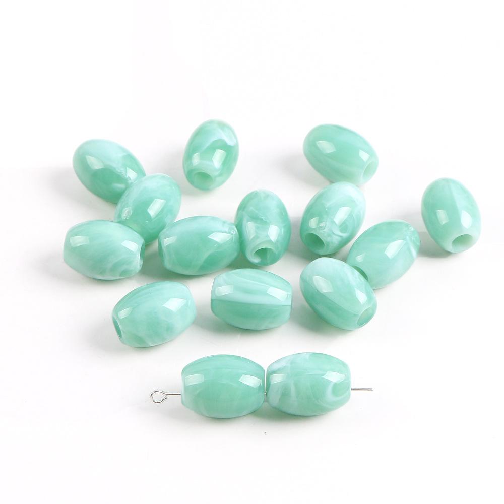 Perles Seau Ovales Acryliques Bicolores Perles Gros Trou Coussin de Siège Auto Bracelet Perlé Collier Accessoires de Bijouterie DIY