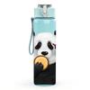 1PC Panda Holding Fruit Bite Pattern 750ml Color Plastic Sports Water Bottle Leakproof Flip Straw Lid Suitable for Sports Office Home Use