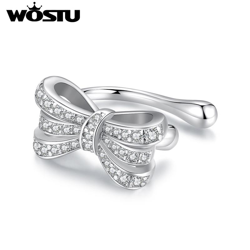 WOSTU White Gold Plated No Piercing Clips Women Butterfly Adjustable Slim Ear Cuff Women Exquisite Wedding Party Jewelry Gift