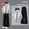 Men's Casual Loose Hooded Sweatshirt and Trousers Set