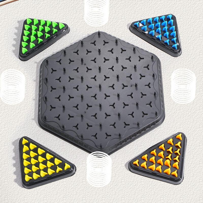 Geometry Chain Chess Puzzle Triangle Chess Desktop Game Rubber Band Training Family Interaction Exercise Thinking Toys Gifts