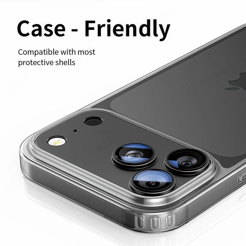 1 Set HD Metalen Ring Gehard Glas Lensbeschermer Film Voor IPhone 17 Air Pro Max Krasbestendig Achterste Camera Cover Telefoon Accessoires