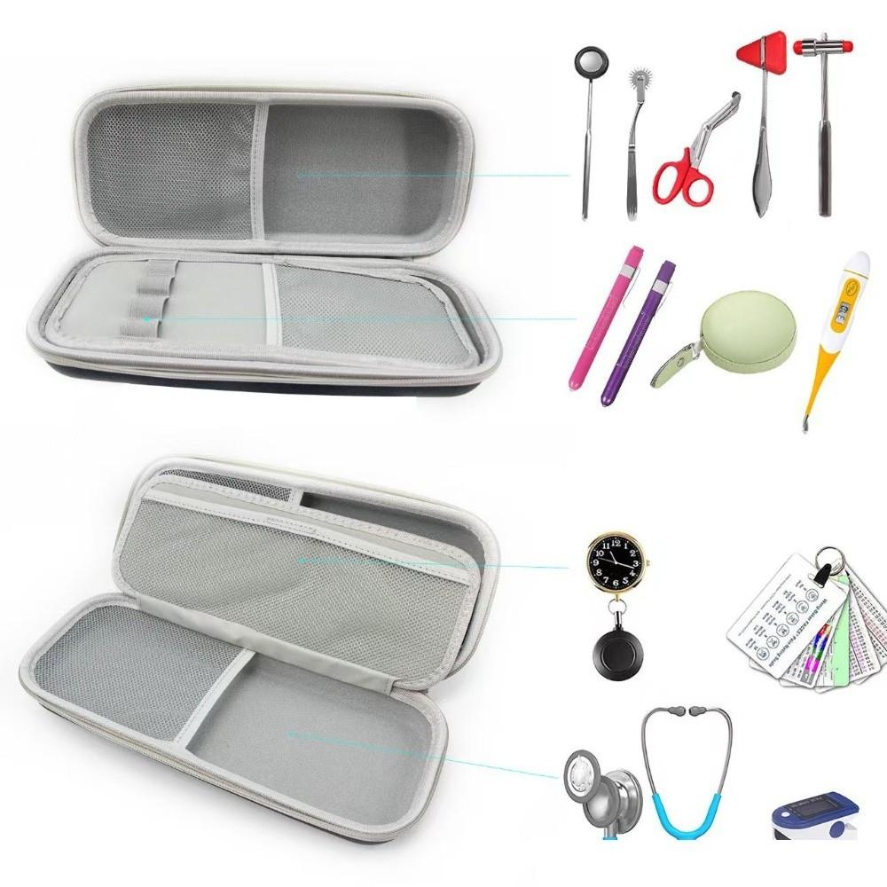 Mesh Pockets Stethoscope Protection Bag Double-deck Stethoscope EVA Carrying Case  Hospital