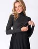 Seraphine MARIE Knit top pleated maternity midi dress Gray x Black <Nursing compatible> -