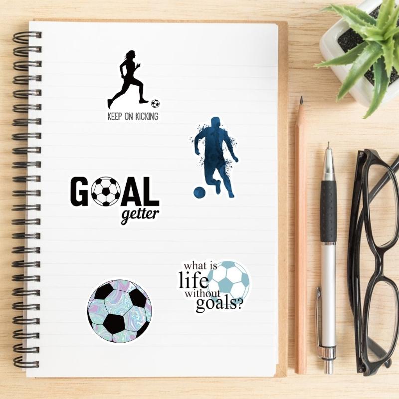 Soccer Football Stickers Teachers School Decals Waterproof Vehicle Soccer Stickers for Skateboard Water Bottle