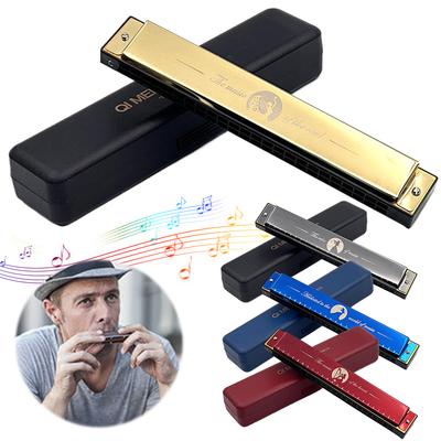 24 Holes Portable Harmonica Professional Compact Mouth Organ Standard Harmonica Musical Instrument for Students Beginners