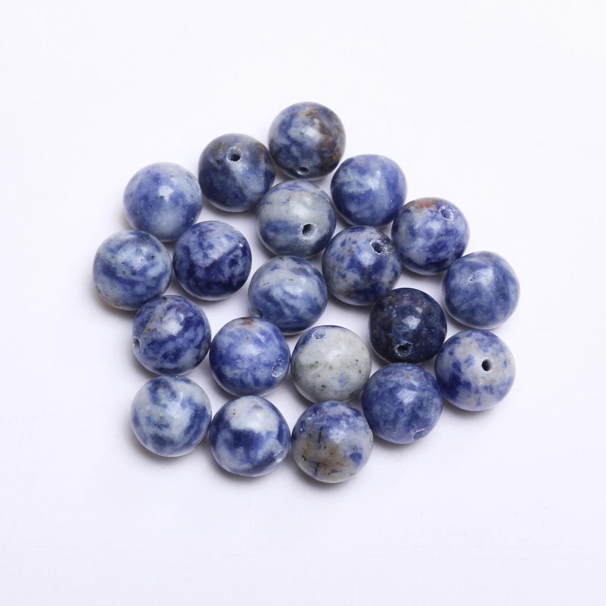 

Товары для вечеринок для изготовления ювелирных изделий 40-15 шт. Бусины из натурального камня 4, 6, 8, 10, 12 мм, модные аксессуары для бисероплетения в голубую точку, круглые 10mm about 20pcs