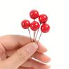 Artificial Holly Berries Mini Fake Berries Decor on Wire for Christmas Tree Decorations Flower Wreath DIY Craft Use