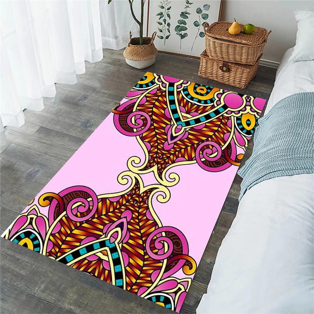 Boho Mandala Carpet Retro Floral Floor Rugs for Living Room Bedroom Balcony Decor Non-slip Kitchen Mat Exotic Flowers Doormat