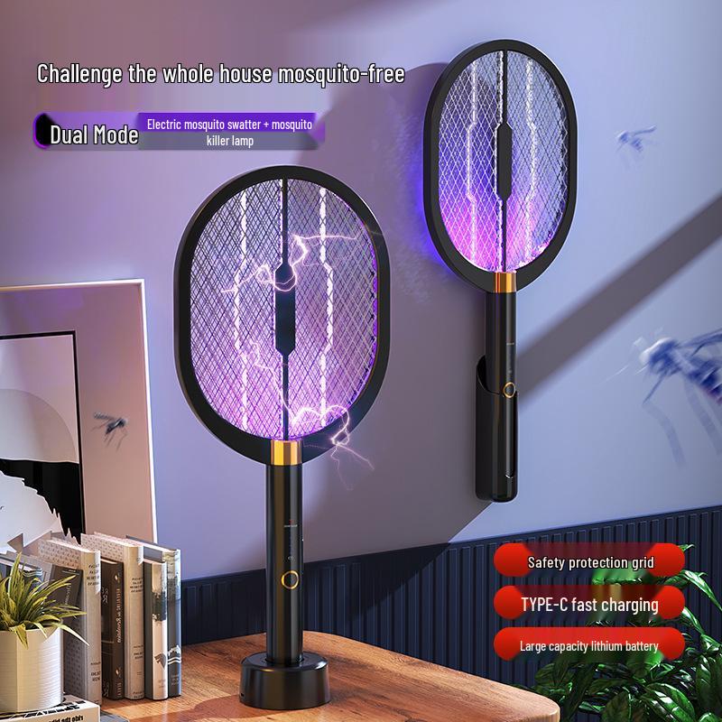 2026 Rechargeable USB Mosquito Killer Lamp & Electric Swatter - Attracts & Kills Mosquitoes