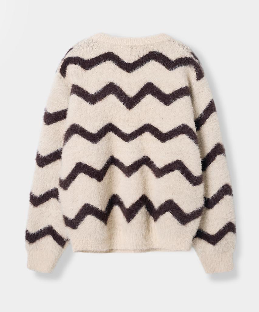 Yujen Soft Hairy Round Knit_Wave Oatmeal