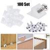 100pcs Shelf Stud Pegs Laminate Support Fixed Repair Fixing Drawer Chest Bottom Sagging Support Wedge Screw Furniture Bracket