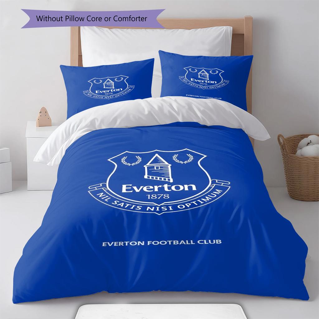 Everton Pattern Bedding Set Quilt Cover Pillowcase Home Decor Gift (1 * Duvet Cover + 2 * Pillowcase, Without Core)