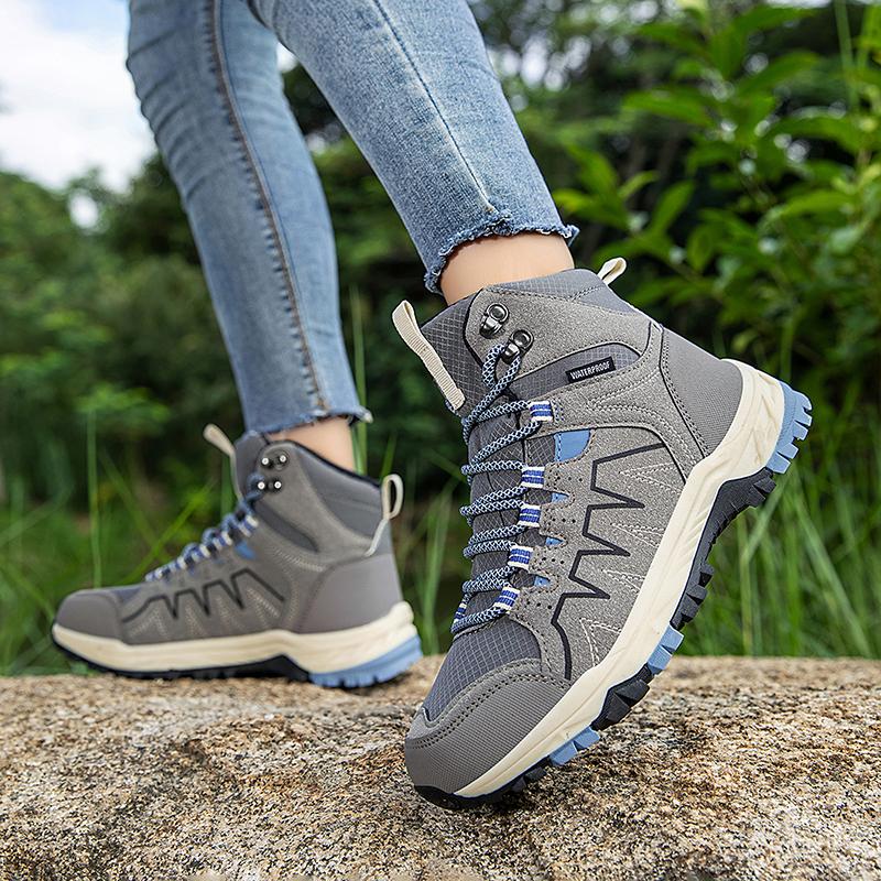 Autumn Winter Outdoor Sports Shoes for Men Women Quality High-top Men's Hiking Sneakers Big Size 46 N-slip Trekking Shoes Men