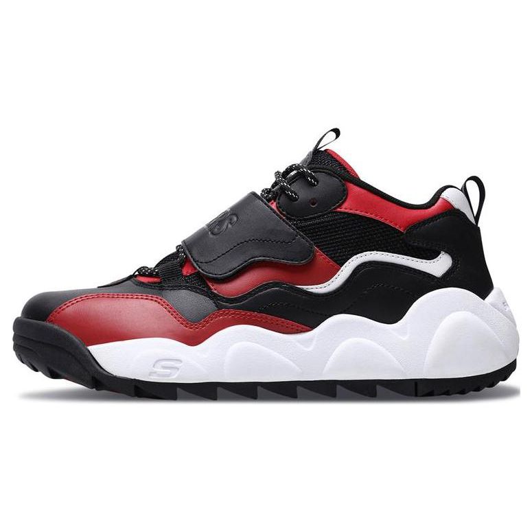 Skechers DLites 1.0 Train 2 Leather Trendy Sports Low-Top Dad Shoes Women sneakers Black Red 88888206-BKRD