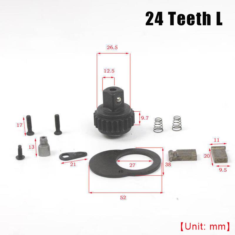 Easy Operation 24 Teeth Ratchet Socket Wrench 1/4" 3/8" 1/2" Repair Spare Part Kit for Automotive Household Repair