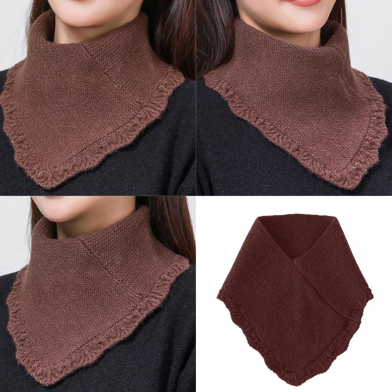 Schal Halstuch Für Damen Winter Falscher Kragen Schals für Damen Nackenwärmer Damen Herren Rollkragen Schal Gestrickt