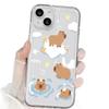 White Duck High-Transparency Soft Silicone Phone Case for Apple 16/15/14/13/X with Precision Hole Alignment