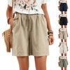 Women’s Elastic Waist Drawstring Linen Shorts Loose Fit Casual Mid Rise with Side Pockets Lightweight Summer Bottoms
