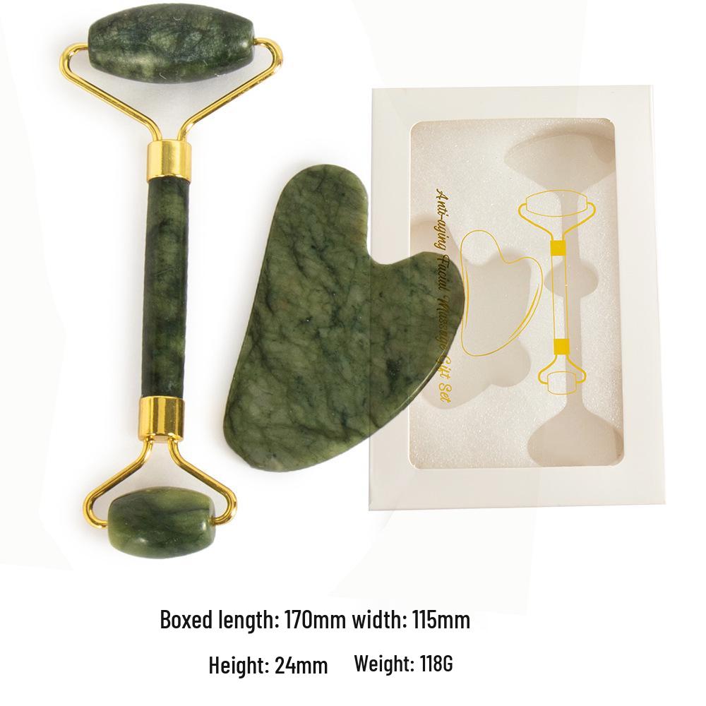 Jade Roller & Gua Sha Gesichtsmassage Dreiteiliges Set