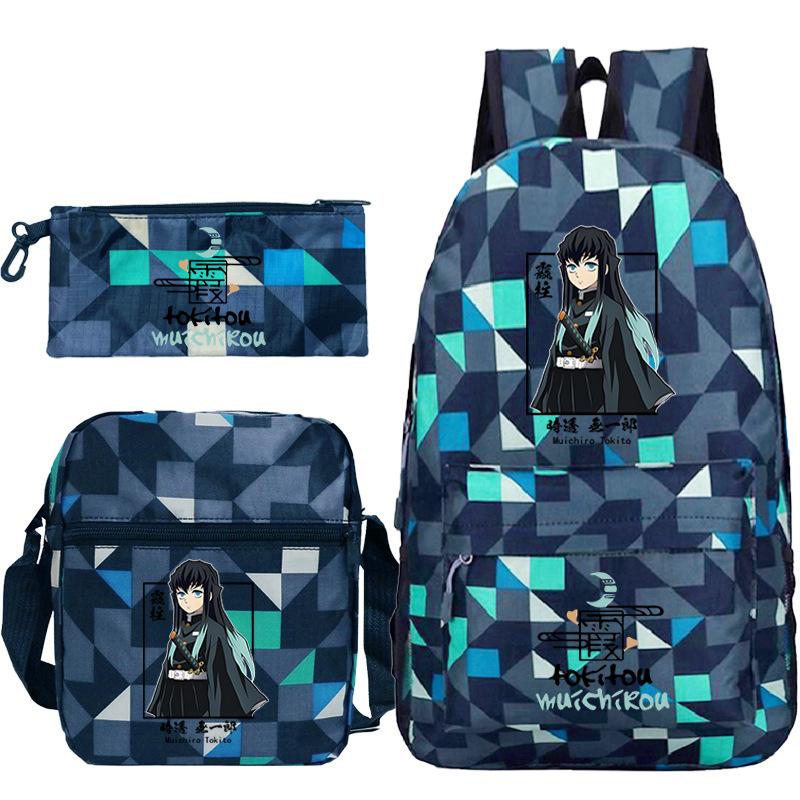 Demon Slayer Ghost Annihilation Blade Primary School Bag New Pencil Case Stationery Set