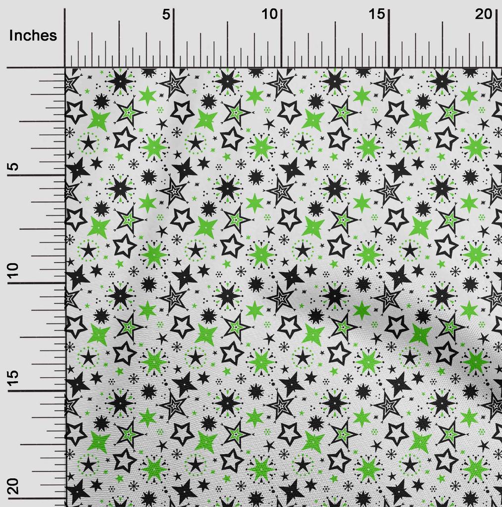oneOone Cotton Flex Green Fabric Merry Christmas Quilting Supplies Print Sewing Fabric By The Yard 40 Inch