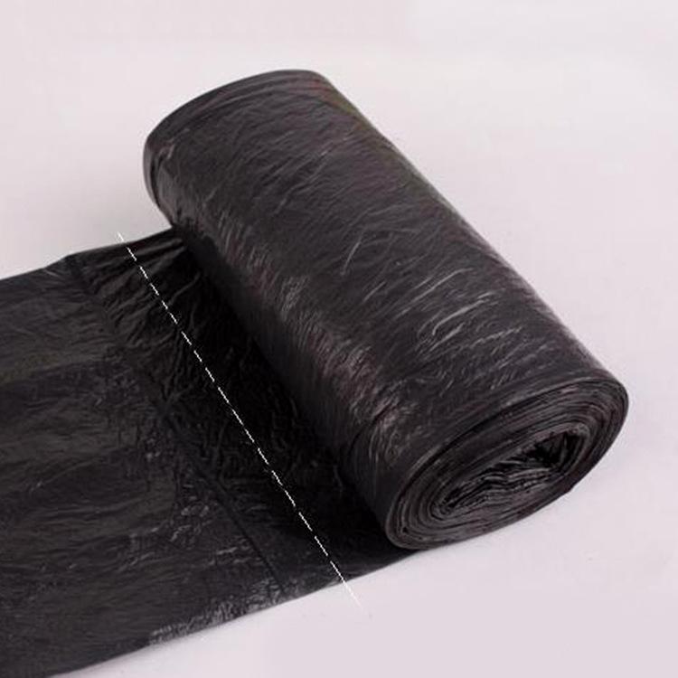 Household Single-roll Flat Mouth Garbage Bag Thickened with Roll Point Break Plastic Bag Disposable Color Black Garbage Bag