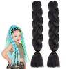 Classe Haar-Bundle 2-teiliges Set Braze Extensions Kinder und Erwachsene Cornrow Volumen Flechten Farbverlauf Hitzebeständig 32 Farben Schwarz