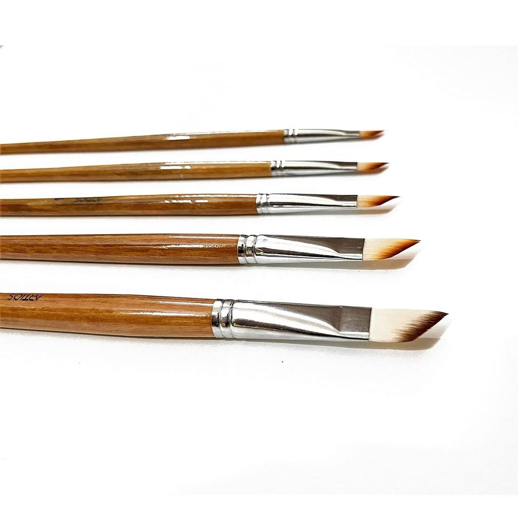 Angular Paint Brushes Set /Handmade Professional Artist Painting Brush Set for Acrylic, Watercolor, & Gouache Painting with Brush Holder