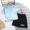 2026 Boys' Summer Sportswear: Short Sleeve and Shorts Mesh Set in 20 Colors