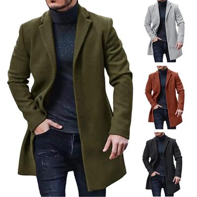 Autumn and Winter Woolen Men's Coat Thickened Single-breasted Button Nizi