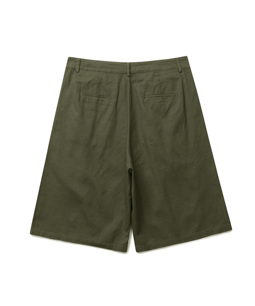 CONNECT KINLOCH Bermuda Two-Tuck Chino Half Pants (Khaki)