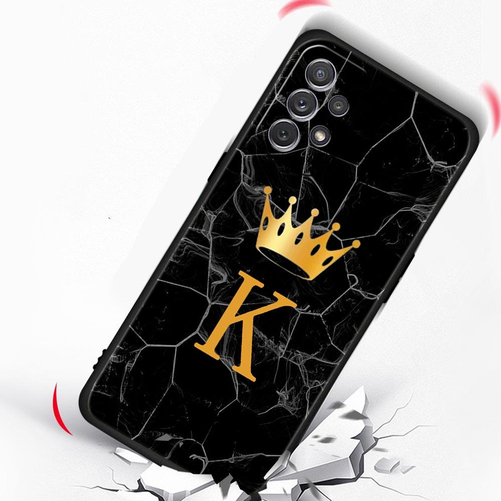 Crown Letter A Phone Case For Samsung Galaxy A17 A07 A55 A35 A25 A15 A05s A33 5G A31 A23 A21s A13 A41 A73 A53 A51 A71 A03s Cover