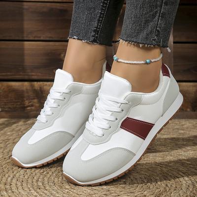 Lightweight Fashion Sneakers for Women 2025 Spring Comfort Lace Up Casual Shoes Woman Breathable Mixed Color Anti Slip Sneakers