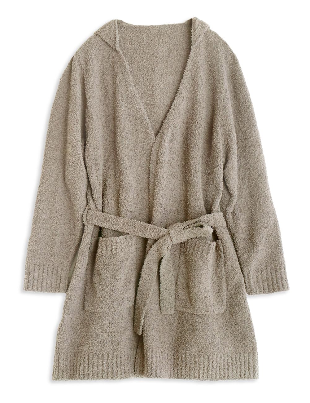 

Двухсторонний пушистый длинный кардиган с кардиганом типа t11 B, капюшоном с открытой передней частью, домашняя одежда, теплый, (Платье с капюшоном)/Мокка