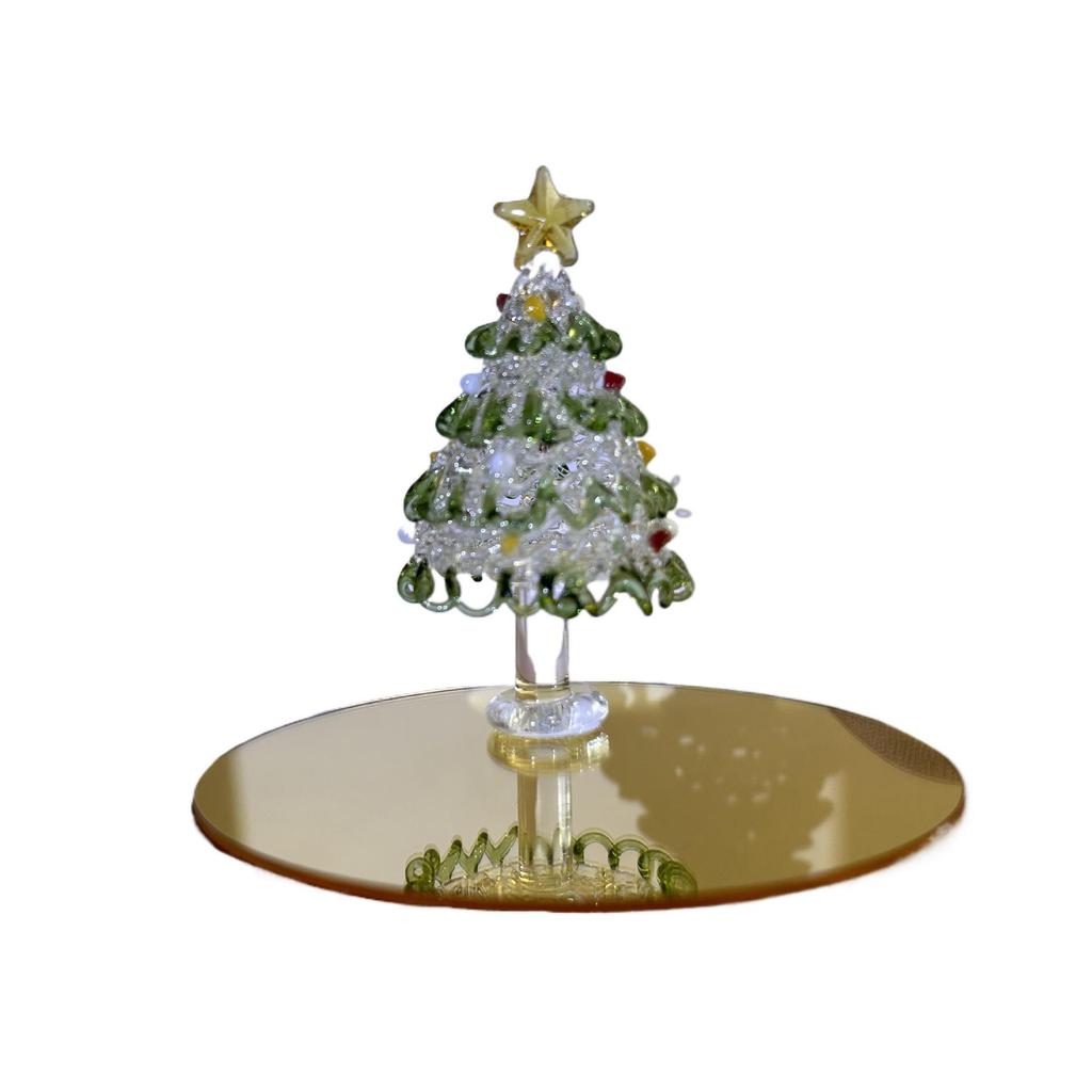 Zibo Glass Christmas Tree Ornament: Handmade Transparent Desktop Decoration, Creative Birthday Gift