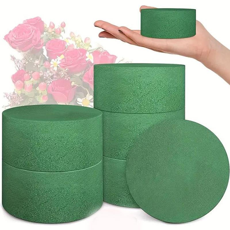 Spugna Floreale Verde 10X4Cm Blocco di Spugna Floreale Rotondo Spugna Floreale Multiuso per Fiori Secchi Blocco di Spugna Floreale Kit per Composizioni Floreali Fai da Te