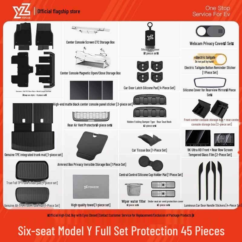 YZ Floor Mats for Tesla Model 3/Y - Full Coverage TPE Car Accessories