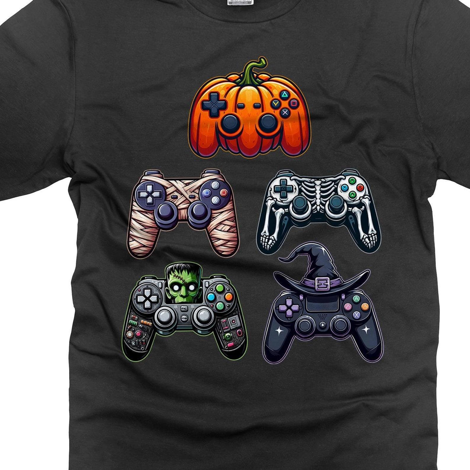 Halloween Gaming Controller T-Shirt: Spooky Gamer Shirt L