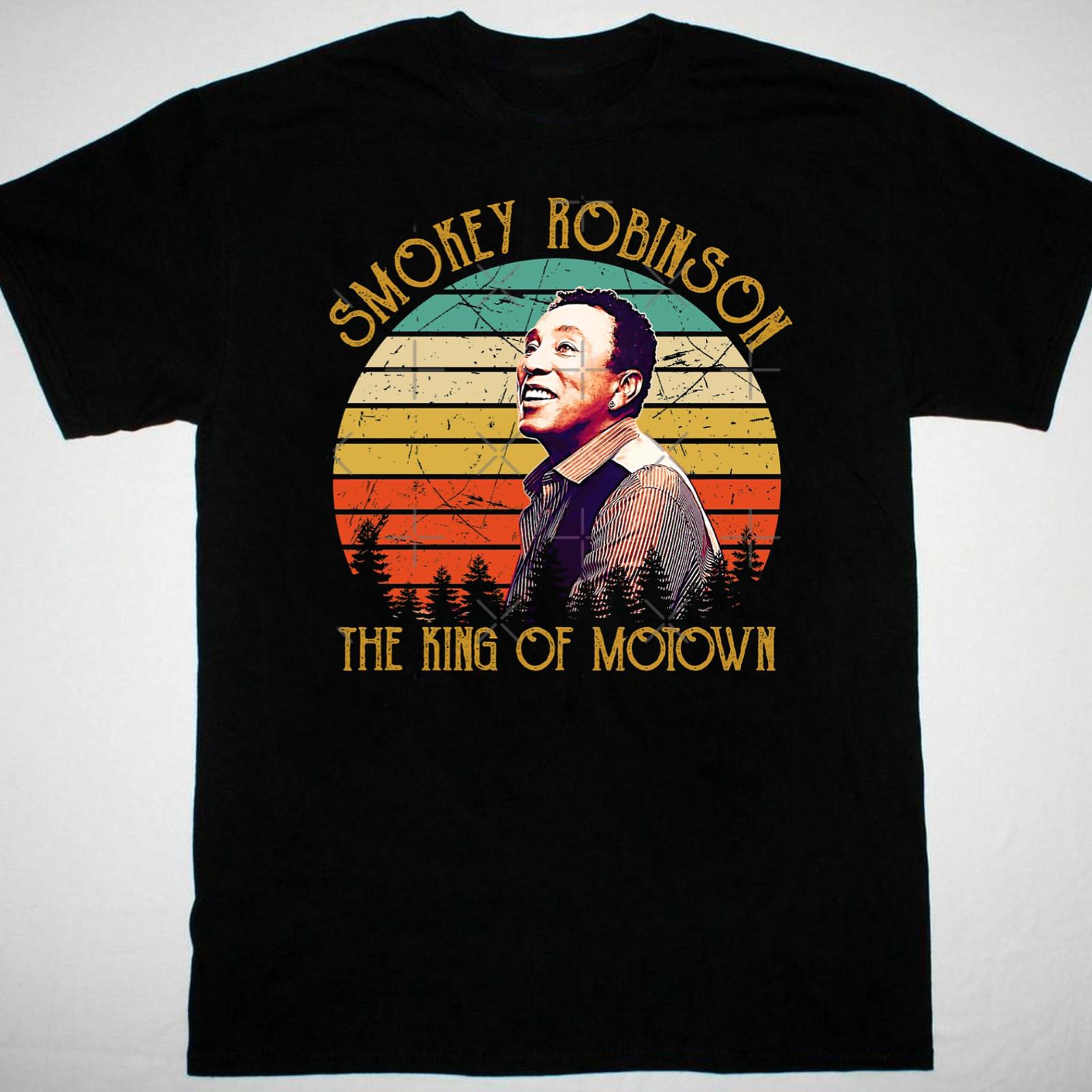 Smokey Robinson The King Of Motown T-shirt Black Unisex All Sizes XXXXL