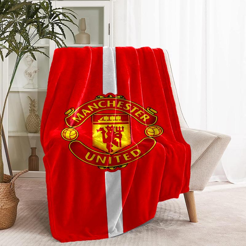 Manchester United F.C. Decke mit Aufdruck - Weich & Bequem, für Schlafzimmer, Reise, Sofa, Heimdekoration - Geburtstags-Weihnachtsgeschenk für Freunde