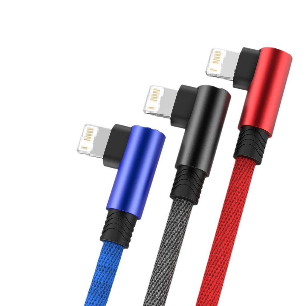 Double Elbow Fast Charging Braided Cable for Apple, Android, and Type-C Phones