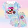 Crying Babies T-shirt Set Children Summer Clothing Girl Cartoon Anime Short Sleeve Sets Leisure Kawaii Clothes Kid Cute Tee Gift